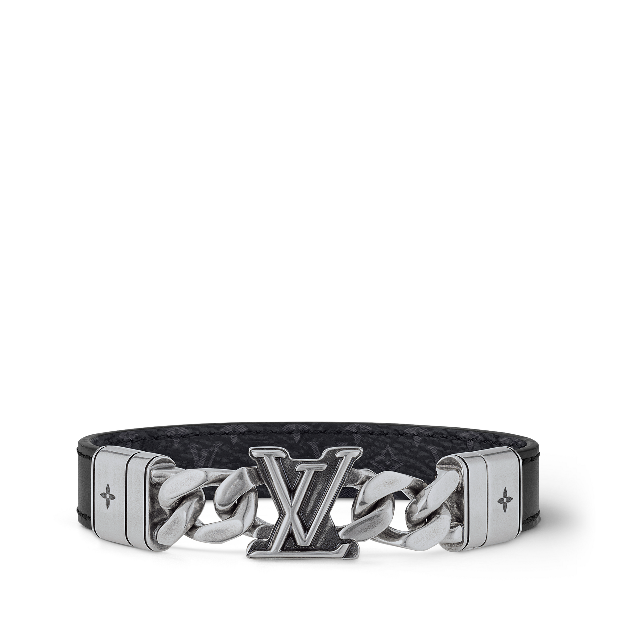 Louis Vuitton ブラックレザー ブレスレット 中古・古着通販】LOUIS VUITTON (ルイ ヴィトン) レザーブレスレット